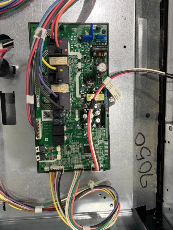 Control board, mounted in the chassis, from a Tech Parker job